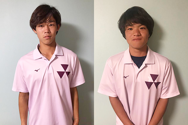 左：上岡 俊介(大阪府上宮高出身)選手、右：林　誠太郎(香川県尽誠学園高校出身)選手