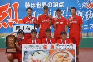 優勝：NTT西日本(後列左から2人目が林OB)